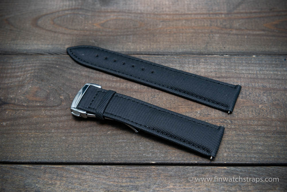 Canvas watch straps with Omega style clasp - finwatchstraps