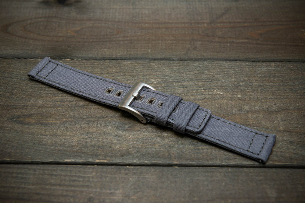 Army premium canvas watch strap, canvas watch band. Handmade in Finland - 20 mm, 22 mm. - finwatchstraps