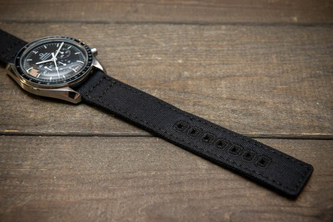 Army premium canvas watch strap, canvas watch band. Handmade in Finland - 20 mm, 22 mm. - finwatchstraps