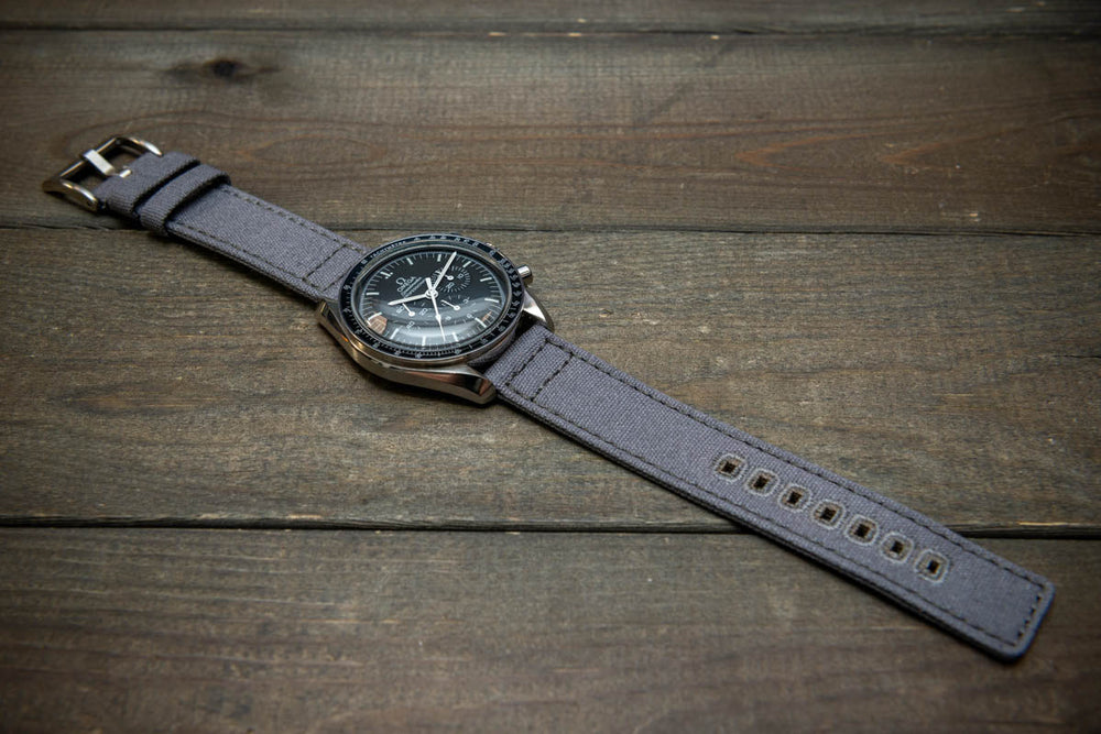 Army premium canvas watch strap, canvas watch band. Handmade in Finland - 20 mm, 22 mm. - finwatchstraps