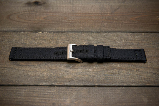 Army premium canvas watch strap, canvas watch band. Handmade in Finland - 20 mm, 22 mm. - finwatchstraps