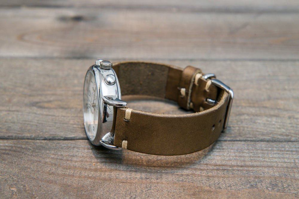 Vachetta leather watch strap. Natural color. Handmade in Finland.