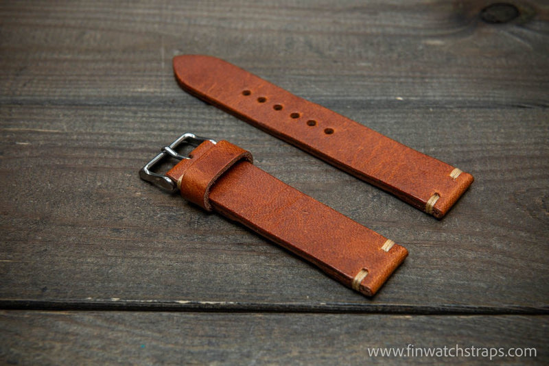 Vachetta leather watch strap, New Oily Moro 10-26 mm