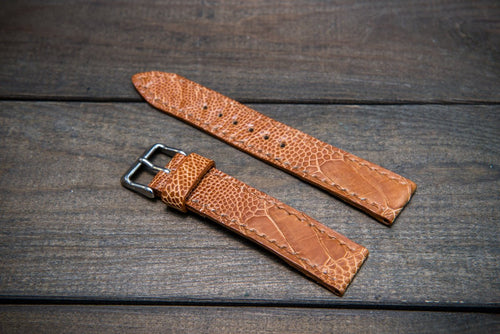 Ostrich legs leather watch strap, Stonewash Black color, handmade in  Finland, 10-26 mm