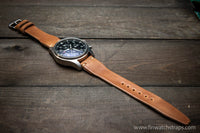 Shell Cordovan watch strap, Leather watch band, Pilot model, Handmade in Finland - finwatchstraps