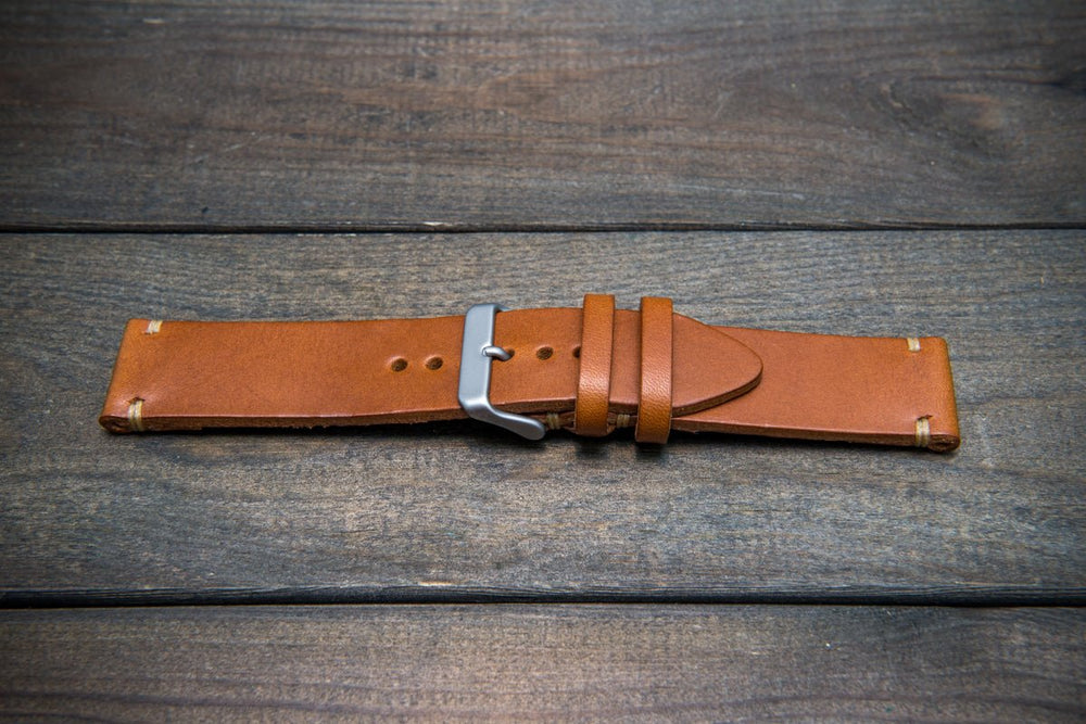 Natural Vegetable Tanned Buttero Leather Watch Strap Veg Tan 